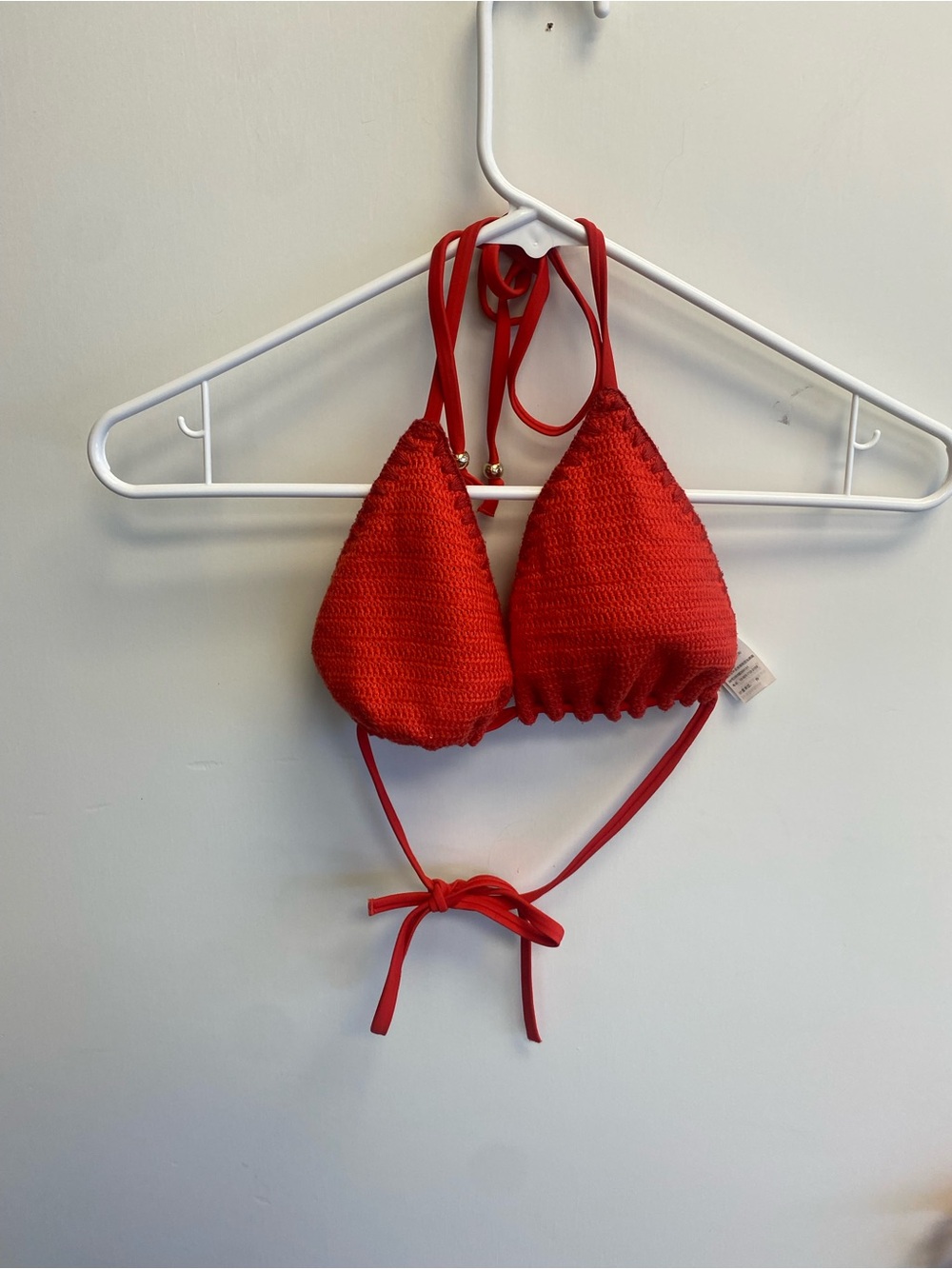 Red Crochet Triangle Bikini set